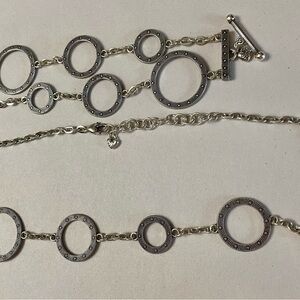 Brighton Silver Circle Link Bracelet and necklace set .